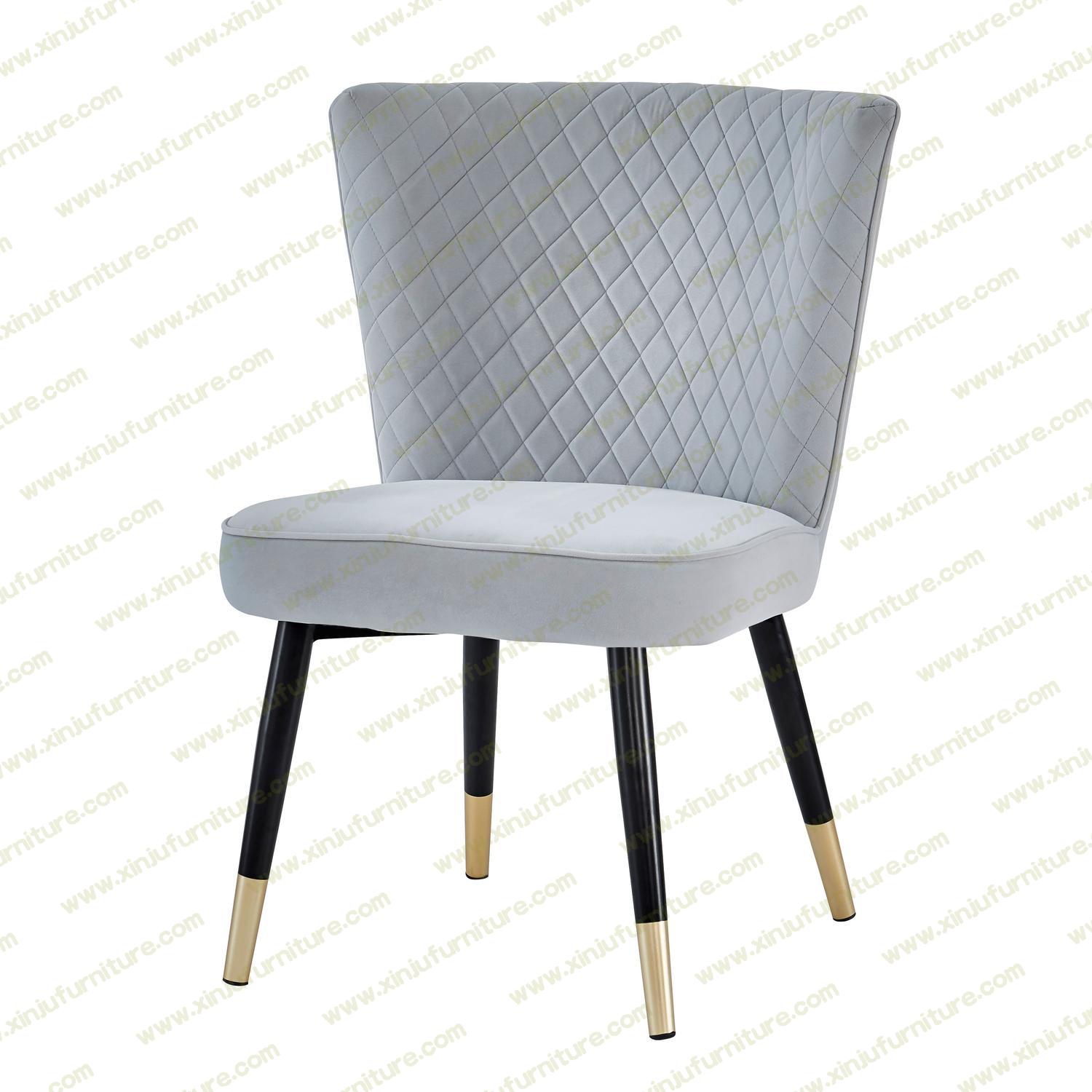 Light grey tufted dining chair