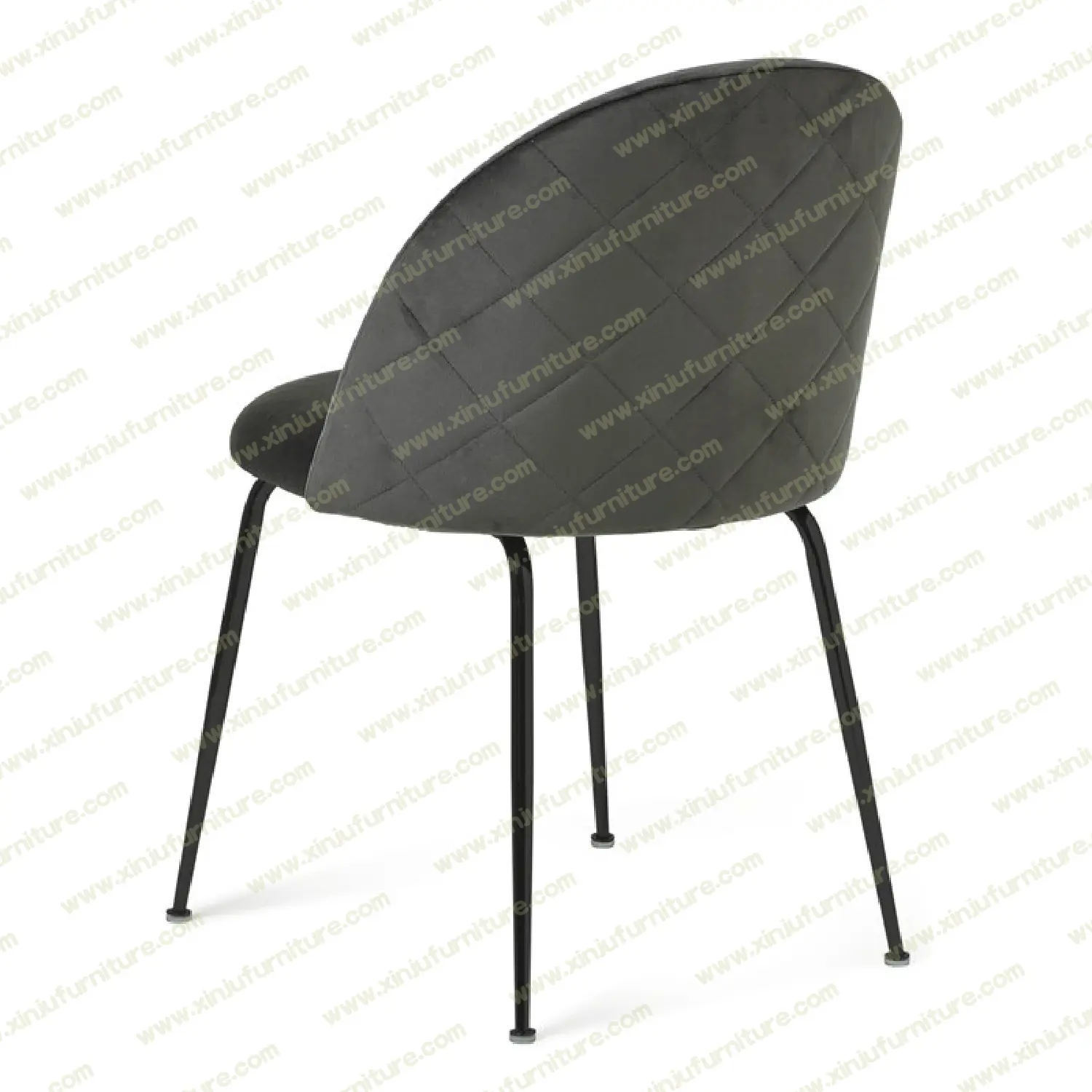 Tufted cute colorful dining chair dark gray