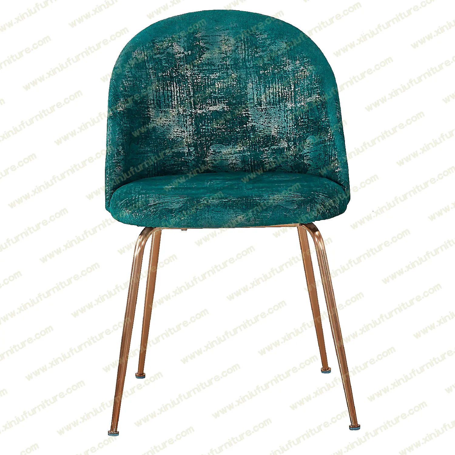 Retro style patched Dining Chair Blue