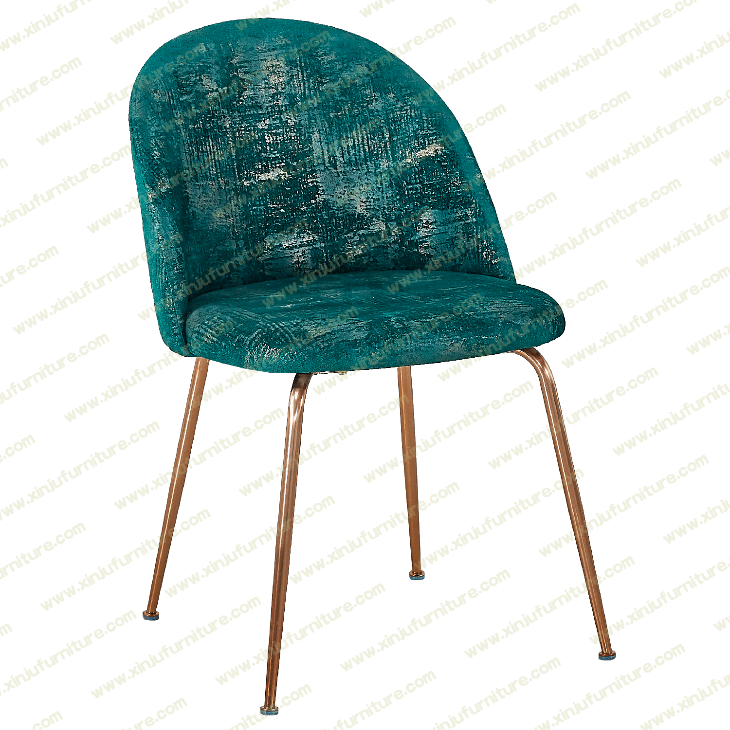 Retro style patched Dining Chair Blue