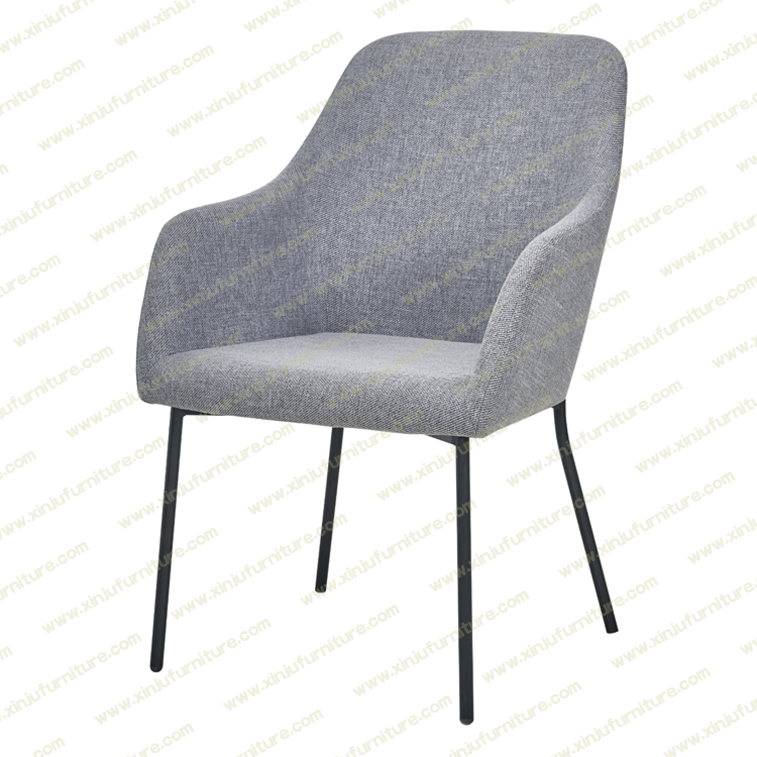 High back grey dining chair