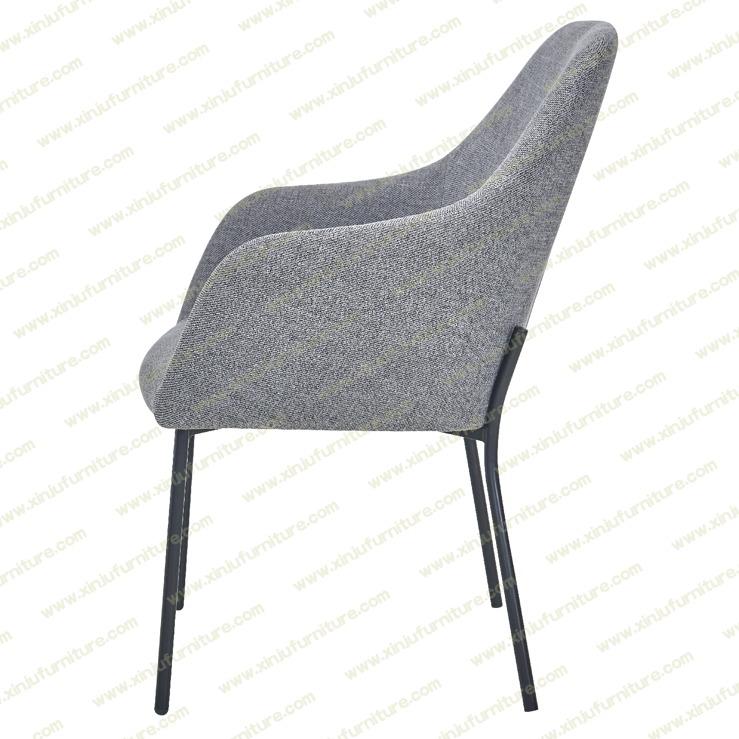 High back grey dining chair