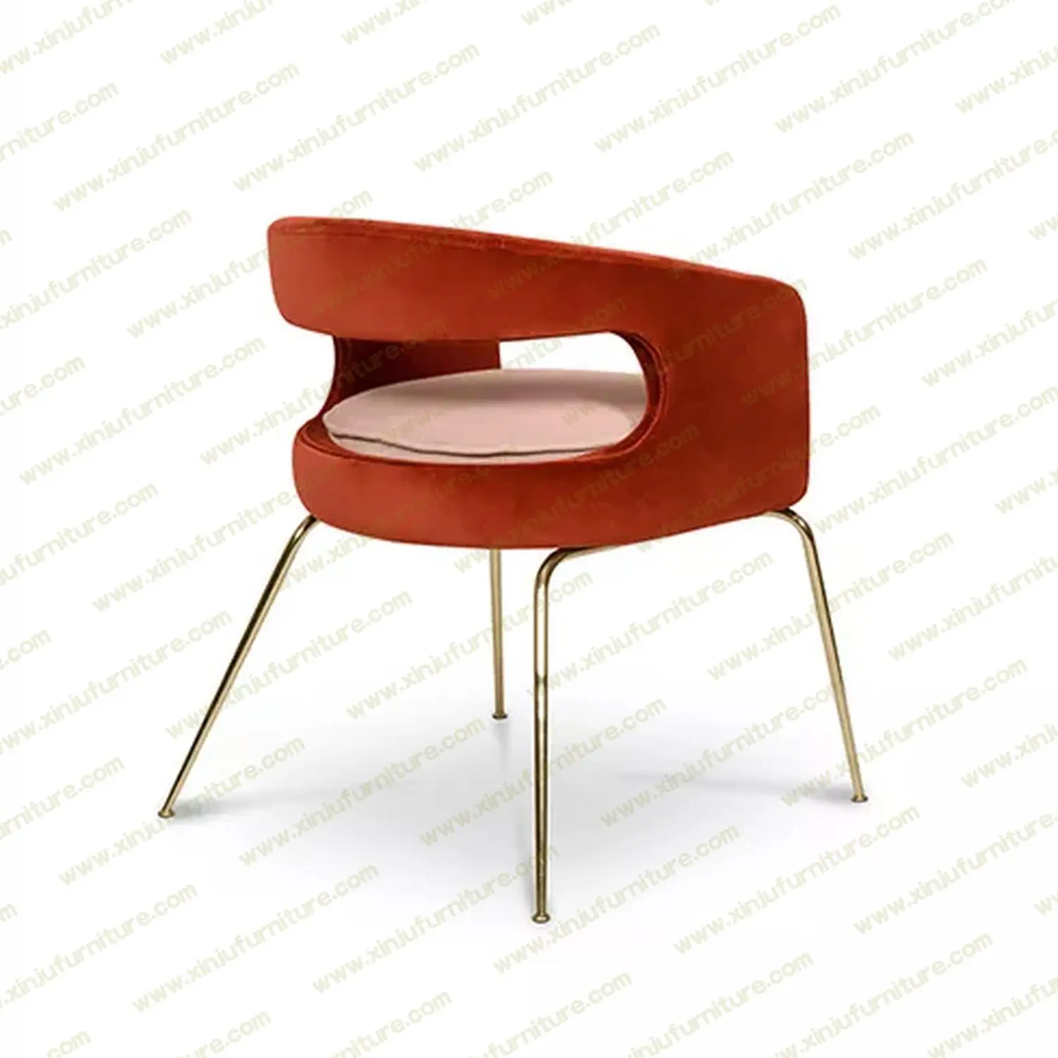Hollow back design thickened dining chair for restaurant