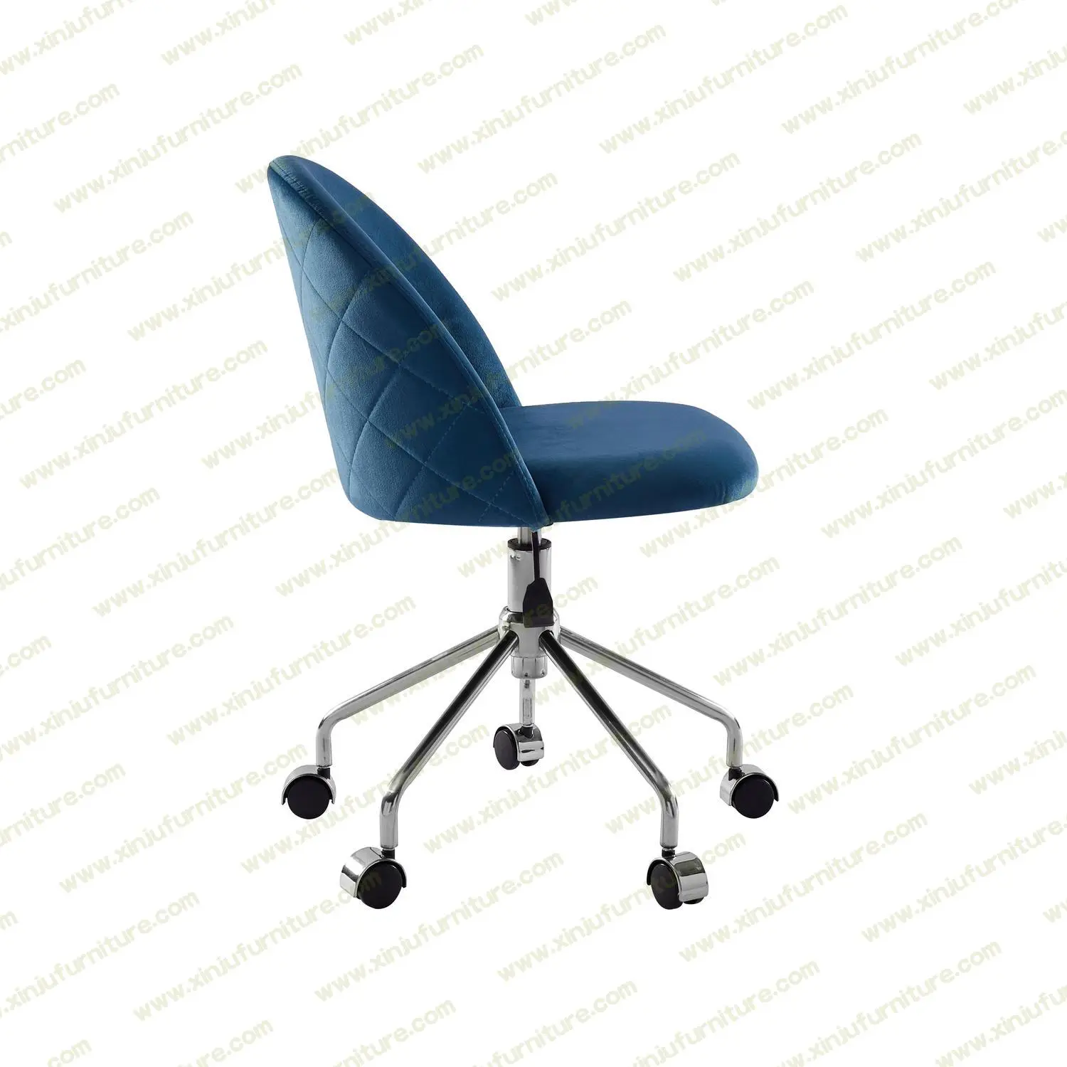Simple movable tufted Office Chair Blue
