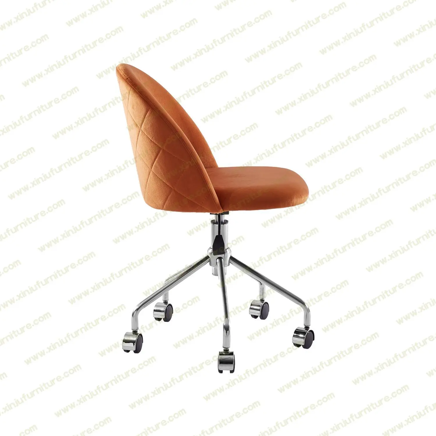 Simple movable tufted office chair light red