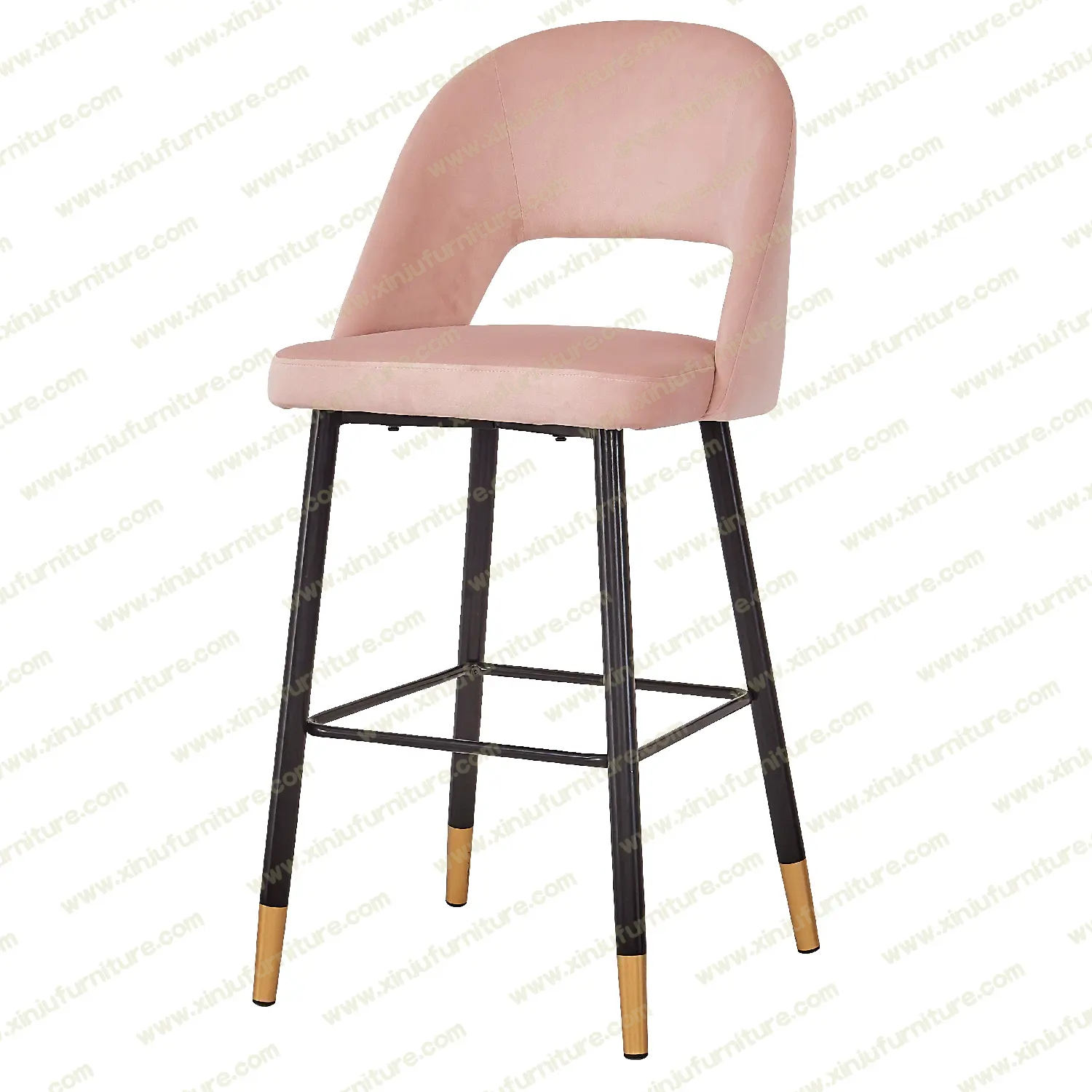Pink hollow high back comfortable bar chair