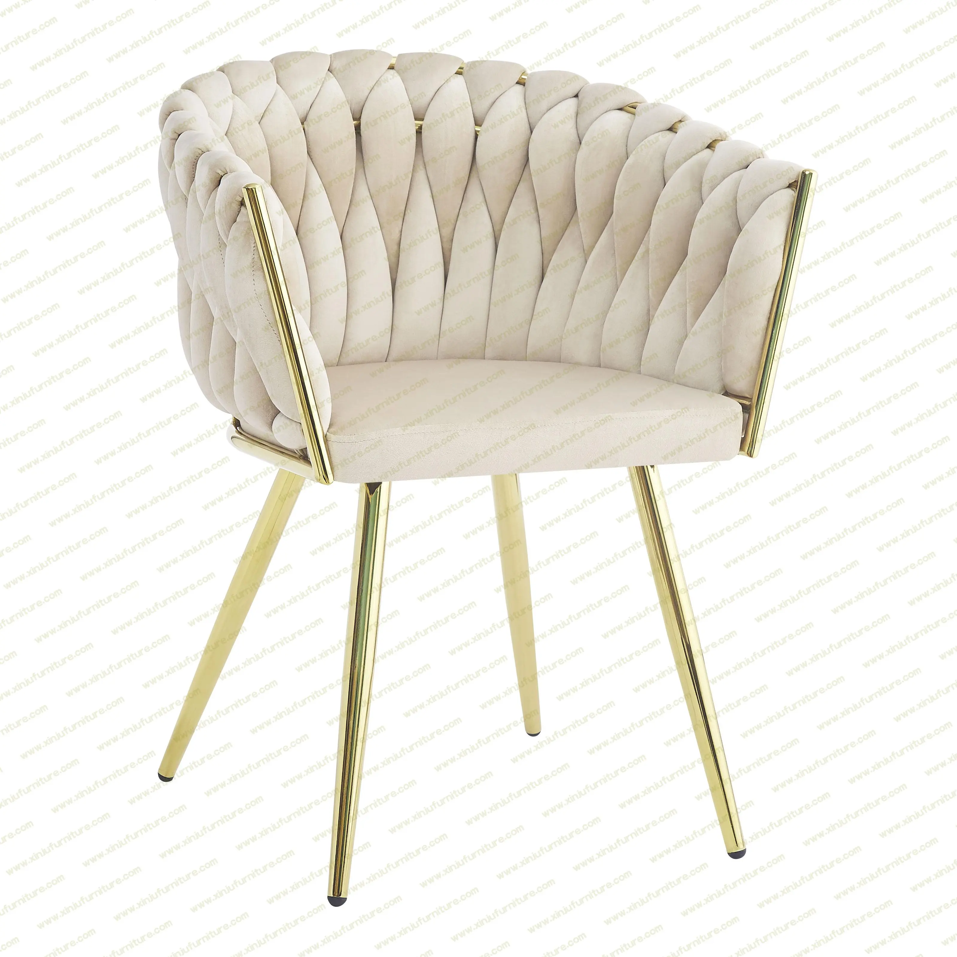 Velvet Dinning Room Furniture Restaurant Modern Luxury Upholstered Soft Fabric Velvet Dining Chairs